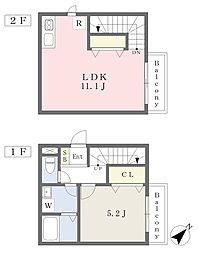 Case長町 1LDKの間取図画像