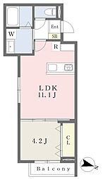 ガレオン長町 1LDKの間取図画像
