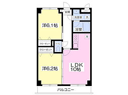 スカイシティAK 2LDKの間取図画像