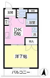 アーバンライフ新河原町 1DKの間取図画像
