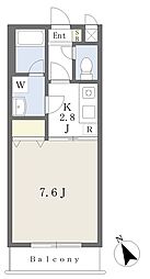フローラル泉 1Kの間取図画像