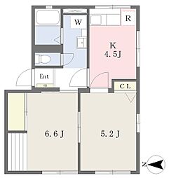 シティハイム泉 2Kの間取図画像