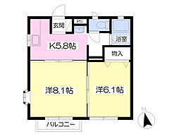 コンフォート21 2Kの間取図画像