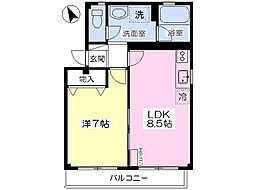 アベニューメゾン 1LDKの間取図画像