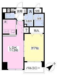 ボヌールボワ 1LDKの間取図画像
