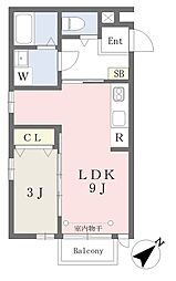 仙台市宮城野区高砂2丁目アパート 1LDKの間取図画像
