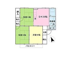 ロイヤルコート高砂弐番館 3DKの間取図画像
