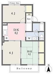 セジュール蒲町A 3DKの間取図画像