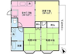 コーポリエール-A 3DKの間取図画像