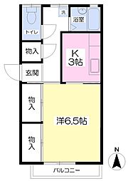 ファミール水沢 1Kの間取図画像