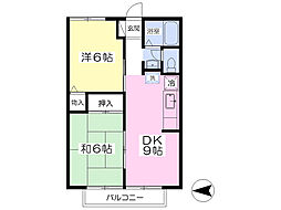リヴェールクレスト 2DKの間取図画像