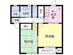 ネストS・1 2Kの間取図画像