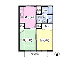 メゾン・ド・前田 2Kの間取図画像