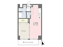 アリオーソフラーゼ 1LDKの間取図画像