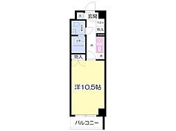 トゥール御殿場 1Kの間取図画像