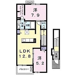 マンダリーネ咲 2LDKの間取図画像