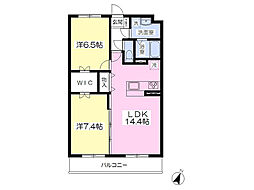 ポリシエ 2LDKの間取図画像