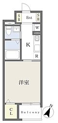 ロイヤルナカダ 1Kの間取図画像