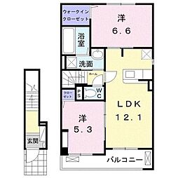 ポラリス8 2LDKの間取図画像