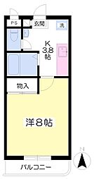 フロンティア・UEDA 1Kの間取図画像