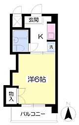 アーバン大手町 1Kの間取図画像