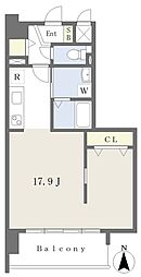 アーバン山越 ワンルームの間取図画像