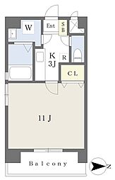 フォルテ山越 1Kの間取図画像