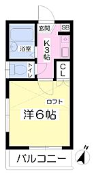 ラ・プラース 1Kの間取図画像