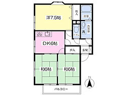 チェルード清水A 3DKの間取図画像