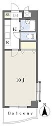 アルファガーデン 1Kの間取図画像