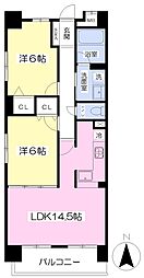 メゾンMB道後 2LDKの間取図画像