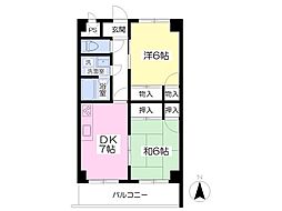 ルーブルハイツ 2DKの間取図画像