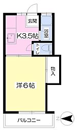コーポ・ユー 1Kの間取図画像