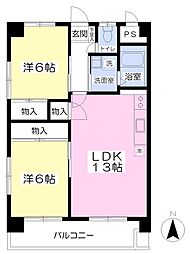 サンシャイン緑町 2LDKの間取図画像