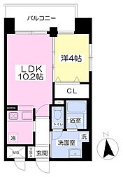 アーバン清水町 1LDKの間取図画像