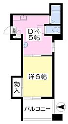 オックスフォードサーカスOJOKA 1DKの間取図画像