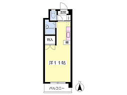 ピアフル ワンルームの間取図画像