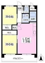 サンシャイン緑町 2LDKの間取図画像
