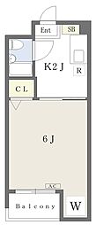 ミツダコーポ本町 1Kの間取図画像