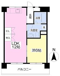 第三吉野マンション 1LDKの間取図画像