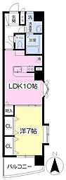 アリストインターシティ 1LDKの間取図画像