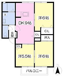 レトアあまるべ 2LDKの間取図画像