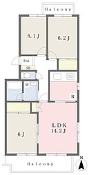 三愛ハイツ 3LDKの間取図画像