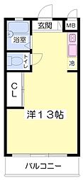 リッチフィールド土居田 ワンルームの間取図画像