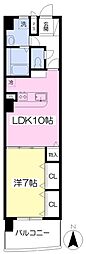 アリストインターシティ 1LDKの間取図画像