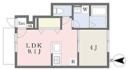 松山市南土居町アパート 1LDKの間取図画像