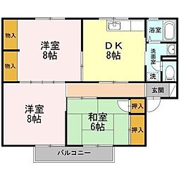 セジュールMG1 3DKの間取図画像