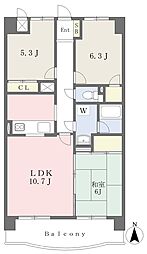 セントラルパーク土居田 3LDKの間取図画像