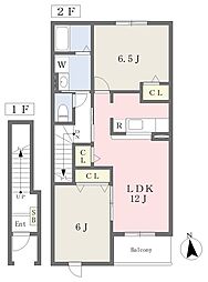 マンダリーナ 2LDKの間取図画像