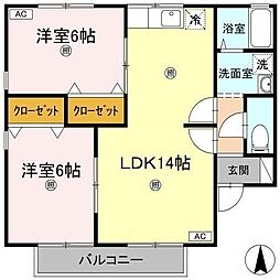 セジュール・永木B 2LDKの間取図画像